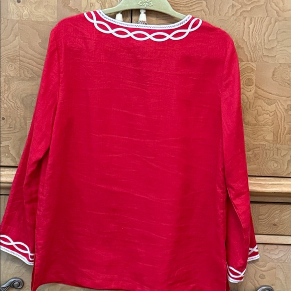 Talbots Red Tunic with White cord design - Picture 4 of 8